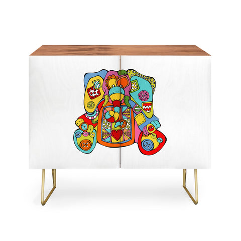 Angry Squirrel Studio ELEPHANT Buttonnose Buddies Credenza