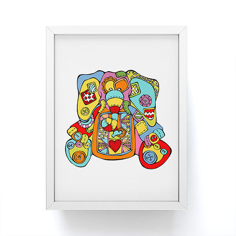 Angry Squirrel Studio ELEPHANT Buttonnose Buddies Framed Mini Art Print