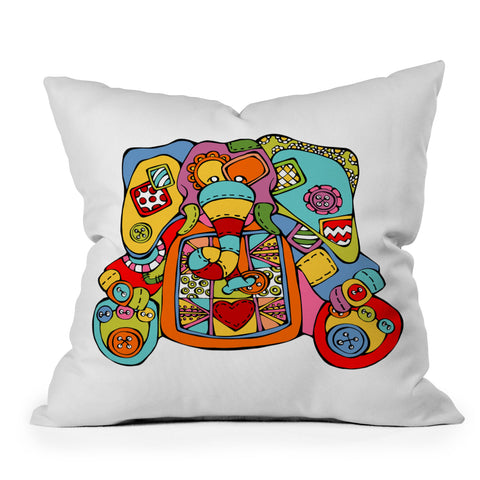 Angry Squirrel Studio ELEPHANT Buttonnose Buddies Throw Pillow