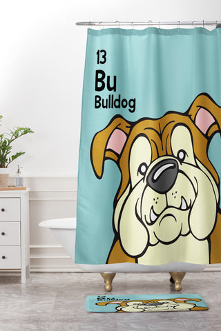 Angry Squirrel Studio English Bulldog 13 Shower Curtain And Mat