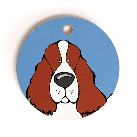 Angry Squirrel Studio English Springer Spaniel 23 Cutting Board Round