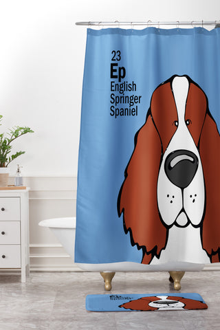 Angry Squirrel Studio English Springer Spaniel 23 Shower Curtain And Mat