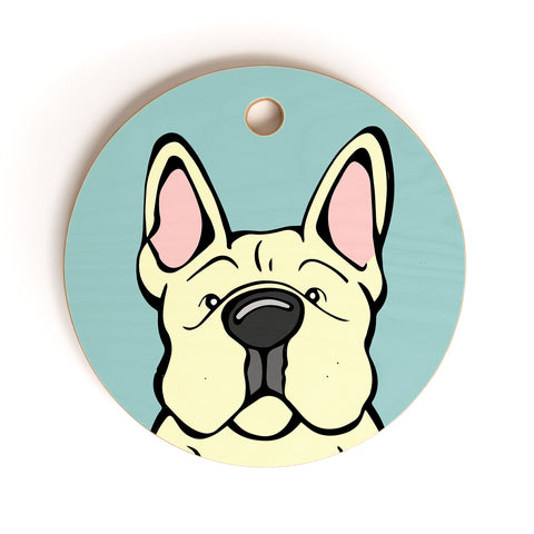 Angry Squirrel Studio French Bulldog 22 Cutting Board Round