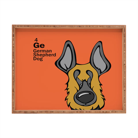 Angry Squirrel Studio German Shepard Dog 4 Rectangular Tray