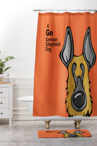 Angry Squirrel Studio German Shepard Dog 4 Shower Curtain And Mat