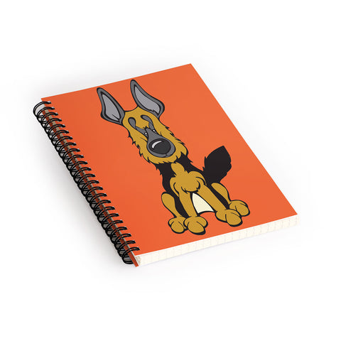 Angry Squirrel Studio German Shepard Dog 4 Spiral Notebook