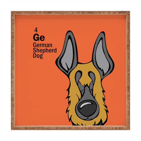 Angry Squirrel Studio German Shepard Dog 4 Square Tray