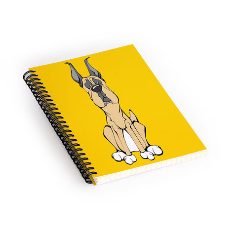 Angry Squirrel Studio Great Dane 28 Spiral Notebook