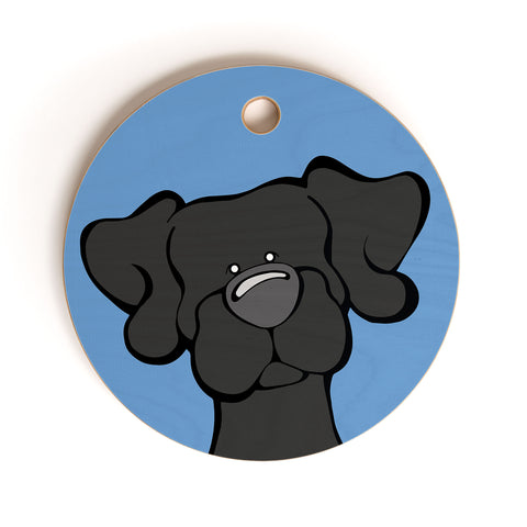 Angry Squirrel Studio Lab 32 Black Lab Cutting Board Round