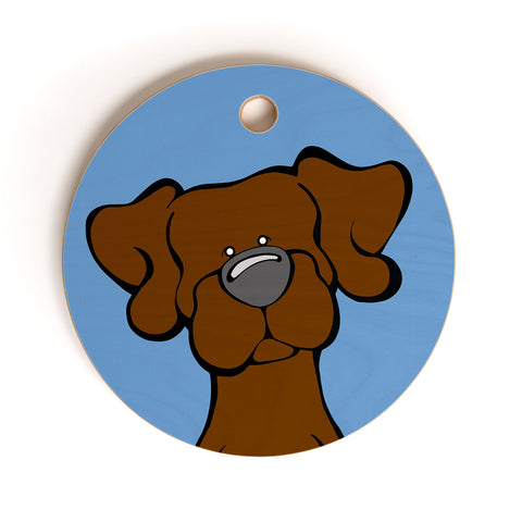 Angry Squirrel Studio Lab 32 Chocolate Lab Cutting Board Round
