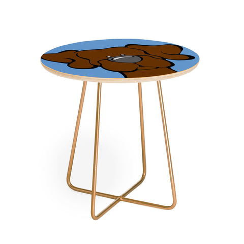 Angry Squirrel Studio Lab 32 Chocolate Lab Round Side Table