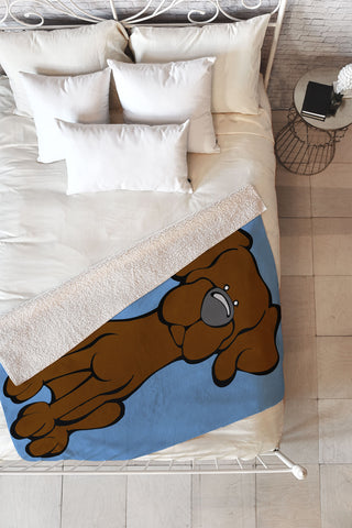 Angry Squirrel Studio Lab 32 Chocolate Lab Fleece Throw Blanket
