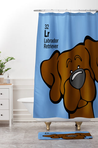 Angry Squirrel Studio Lab 32 Chocolate Lab Shower Curtain And Mat
