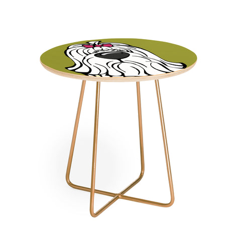 Angry Squirrel Studio Maltese 12 Round Side Table