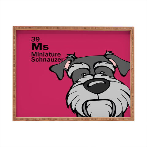 Angry Squirrel Studio Miniature Schnauzer 39 Rectangular Tray