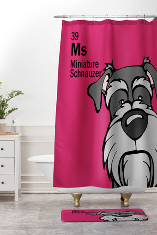 Angry Squirrel Studio Miniature Schnauzer 39 Shower Curtain And Mat