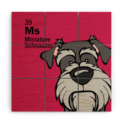 Angry Squirrel Studio Miniature Schnauzer 39 Wood Wall Mural