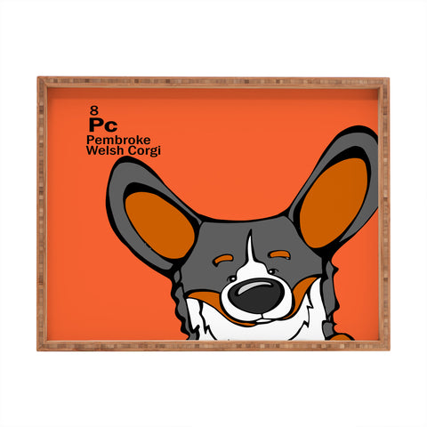 Angry Squirrel Studio Pembroke Welsh Corgi 8 Rectangular Tray