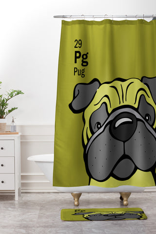 Angry Squirrel Studio Pug 29 Shower Curtain And Mat