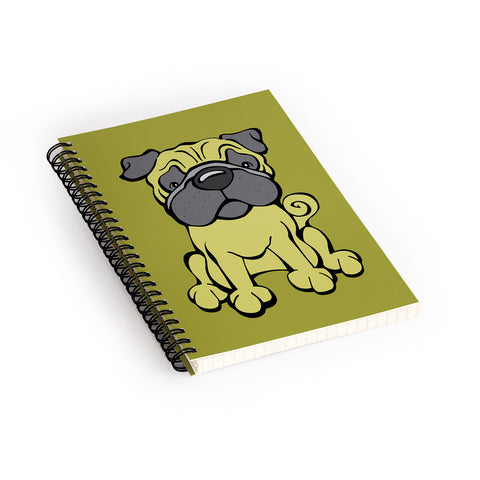 Angry Squirrel Studio Pug 29 Spiral Notebook