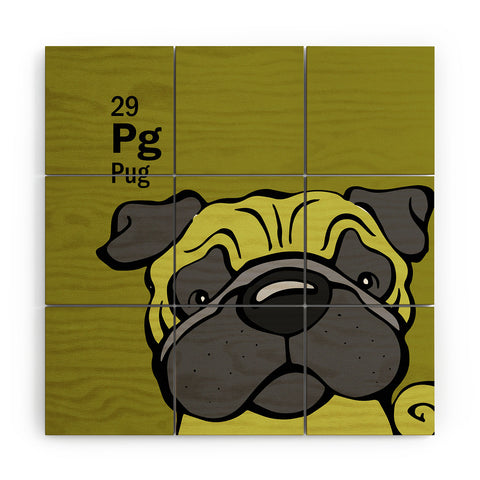 Angry Squirrel Studio Pug 29 Wood Wall Mural