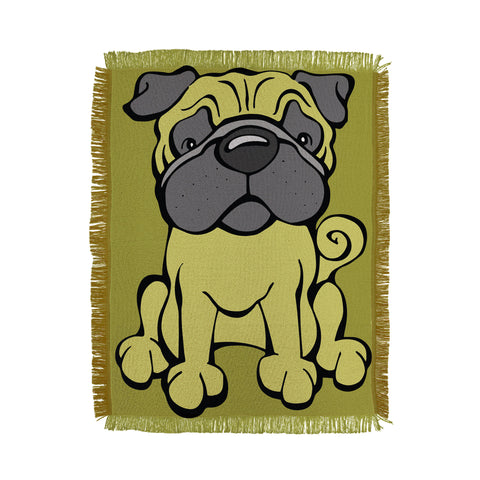 Angry Squirrel Studio Pug 29 Throw Blanket