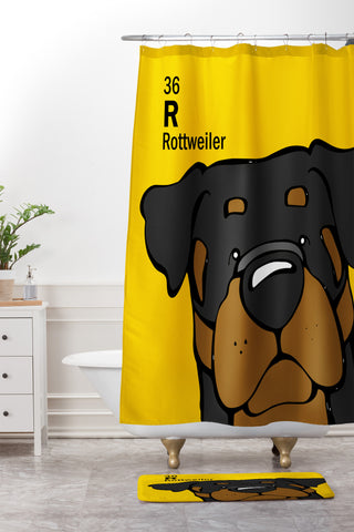 Angry Squirrel Studio Rottweiler 36 Shower Curtain And Mat