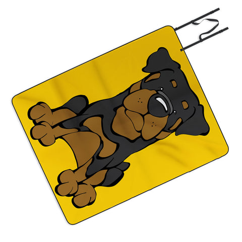 Angry Squirrel Studio Rottweiler 36 Picnic Blanket