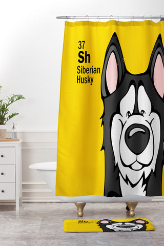 Angry Squirrel Studio Siberian Husky 37 Shower Curtain And Mat