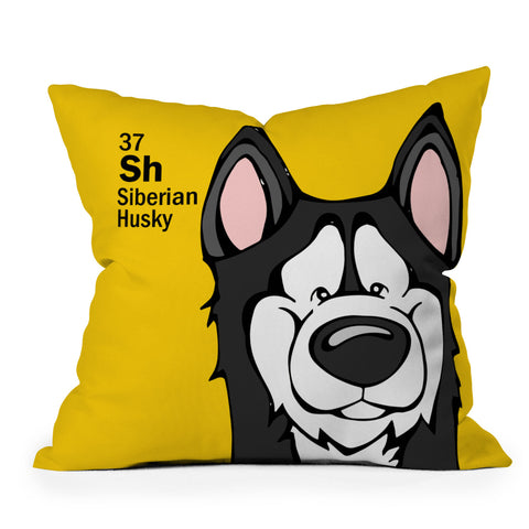 Angry Squirrel Studio Siberian Husky 37 Throw Pillow