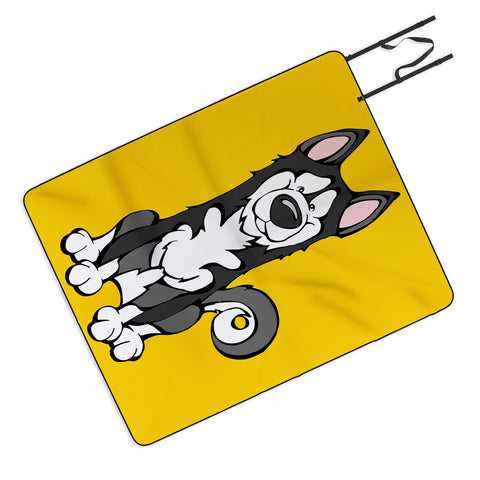 Angry Squirrel Studio Siberian Husky 37 Picnic Blanket