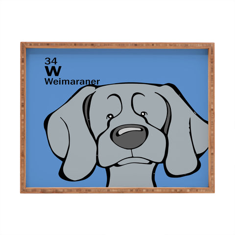 Angry Squirrel Studio Weimaraner 34 Rectangular Tray