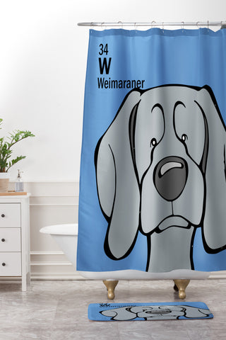 Angry Squirrel Studio Weimaraner 34 Shower Curtain And Mat