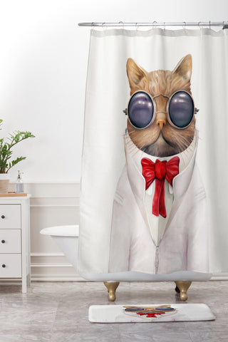 Animal Crew Astro Cat Shower Curtain And Mat