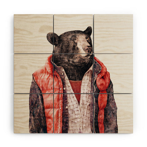 Animal Crew Black Bear Wood Wall Mural