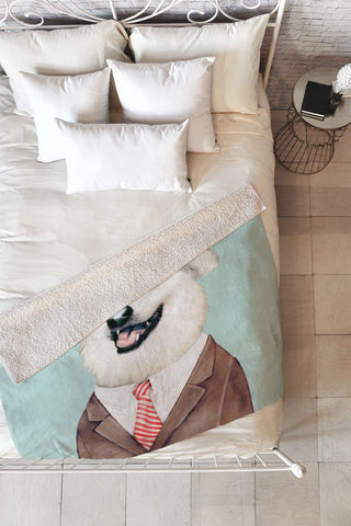 Animal Crew Happy Dog Fleece Throw Blanket