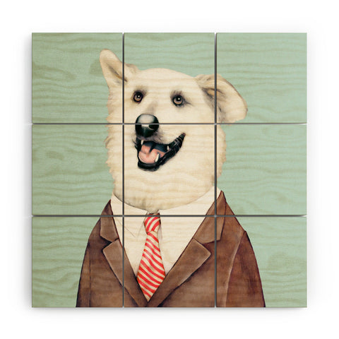 Animal Crew Happy Dog Wood Wall Mural