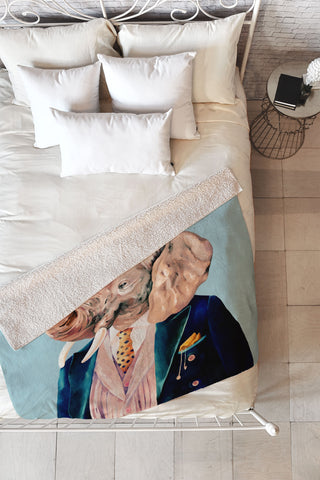 Animal Crew Mr Elephant Fleece Throw Blanket