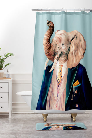 Animal Crew Mr Elephant Shower Curtain And Mat