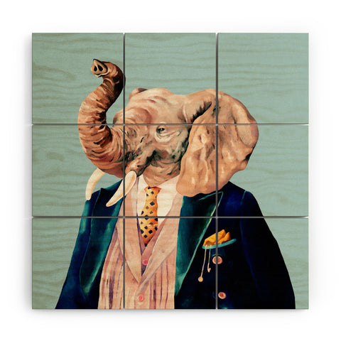 Animal Crew Mr Elephant Wood Wall Mural