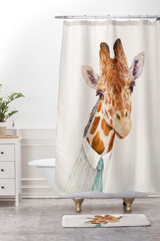 Animal Crew Mr Giraffe Shower Curtain And Mat