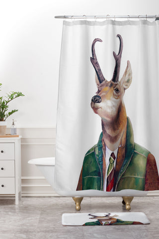 Animal Crew Pronghorn Deer Shower Curtain And Mat