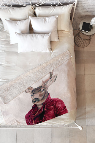 Animal Crew Red Deer Fleece Throw Blanket