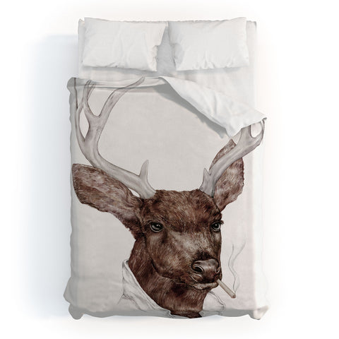 Animal Crew Smoking Buck Duvet Cover