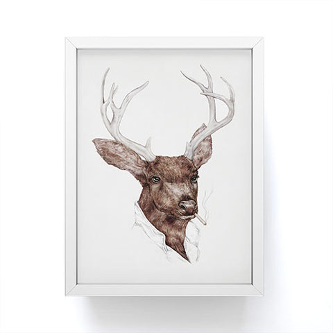 Animal Crew Smoking Buck Framed Mini Art Print