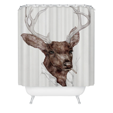 Animal Crew Smoking Buck Shower Curtain