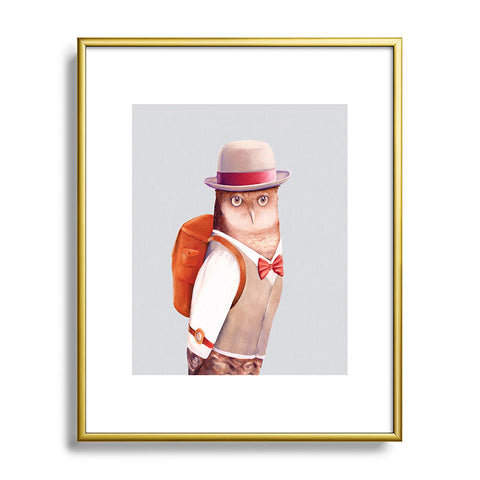 Animal Crew Travel Owl Metal Framed Art Print