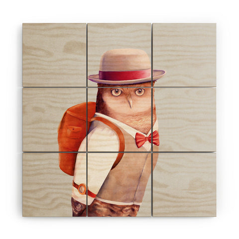 Animal Crew Travel Owl Wood Wall Mural