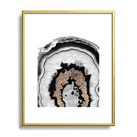 Anita's & Bella's Artwork Agate Gold Glitter 1 Metal Framed Art Print