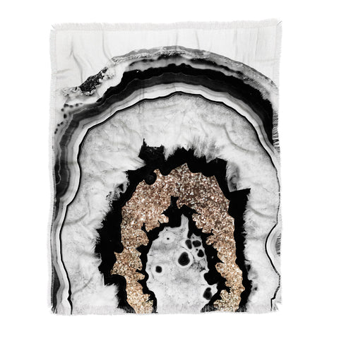 Anita's & Bella's Artwork Agate Gold Glitter 1 Throw Blanket
